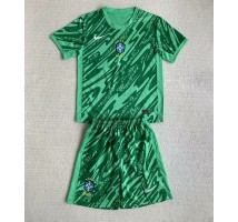 Brazylia Bramkarskie Koszulka Podstawowa dzieci Copa America 2024 Krótki Rękaw (+ krótkie spodenki)
